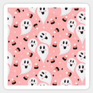 Halloween Ghosts And Candy Corn Sticker